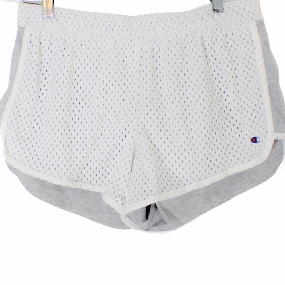 CHAMPION White Mesh Shorts Grey Lining M